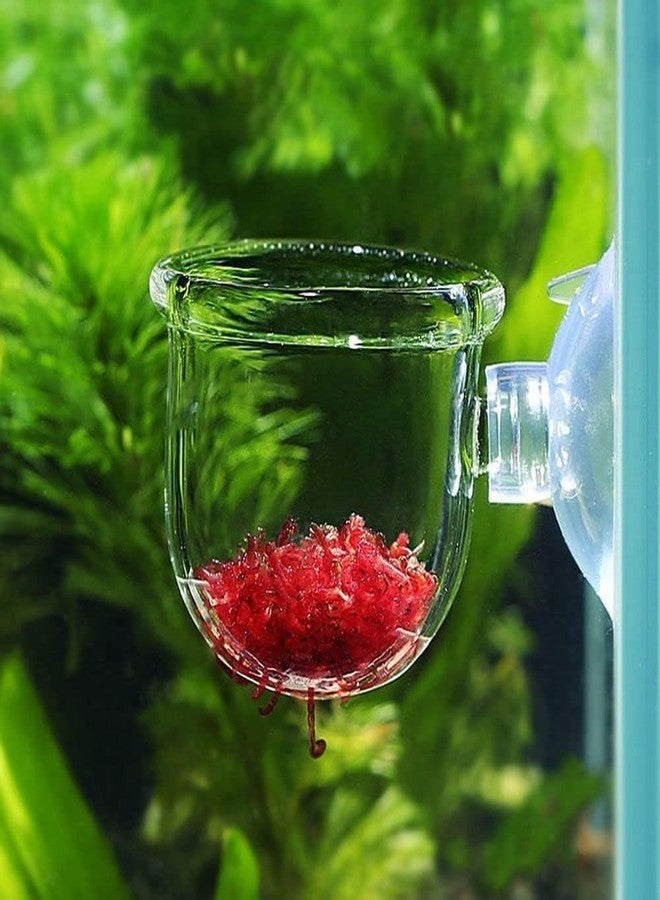 Mozff 2Pcs Aquarium Plant Pot, Glass Fish Tank Planter with Suction Cups, Plants Holder Decoration Cup - Image 3